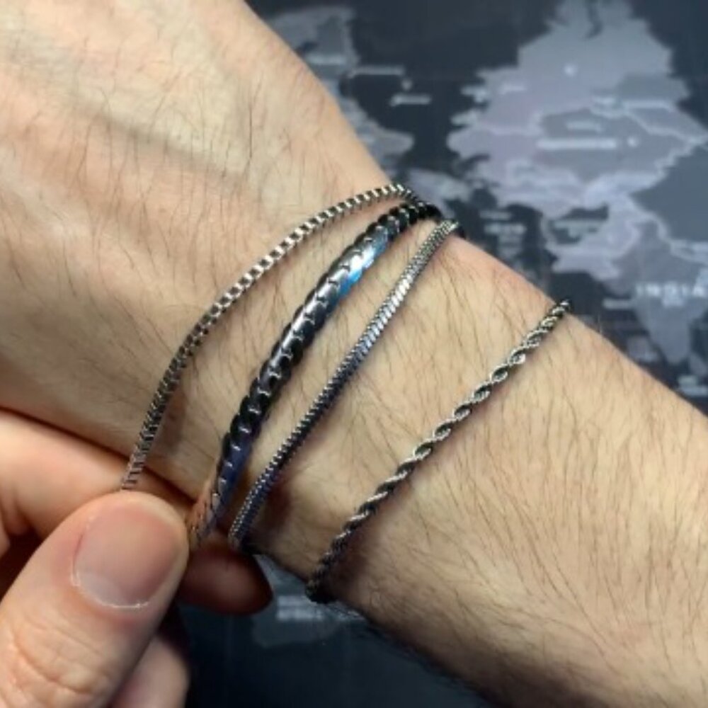 Stainless Steel Stackable Bracelets Set Minimal C… - image 8